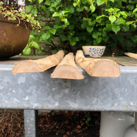 Halfronde Kastanje houten latten