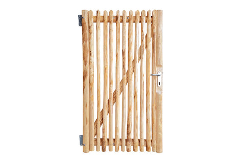 Luxe Kastanjehouten schapenhek poort met slot - 175 cm. hoog