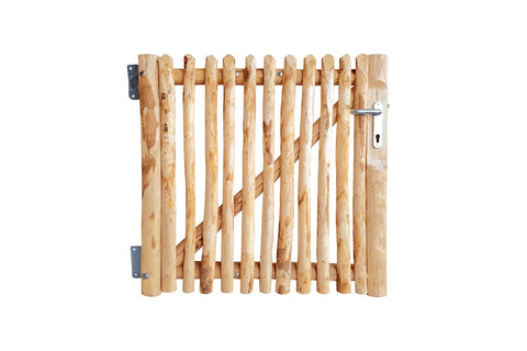 Luxe Kastanjehouten schapenhek poort met slot - 100 cm. hoog