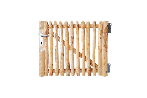 Luxe Kastanjehouten schapenhek poort met slot - 80 cm. hoog