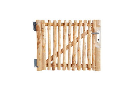 Luxe Kastanjehouten schapenhek poort met slot - 80 cm. hoog