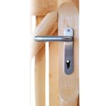 Luxe Kastanjehouten schapenhek poort met slot - 80 cm. hoog